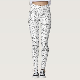 mathematics  black and white scribbles leggings