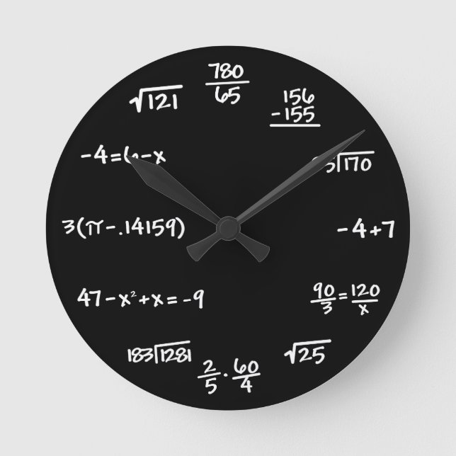 Mathematics Chalkboard Clock - Mathematician (Front)