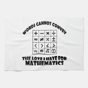 Mathematics designs tea towel