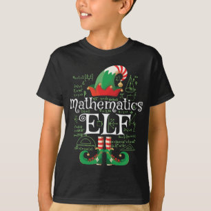 Mathematics Elf Gift Funny Matching Xmas Math Elf T-Shirt