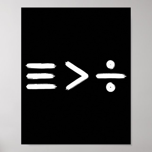 Mathematics Equality > Division Math Symbol Sta Poster (Front)