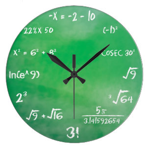 Mathematics Equation Quiz for Geeks Large Clock