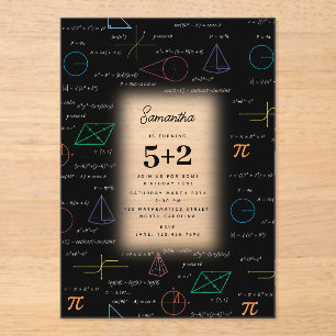 Mathematics Equations Math Formulas Birthday Acrylic Invitations