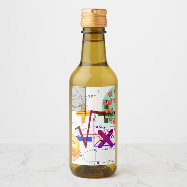 mathematics formula physics school wine label (Front)