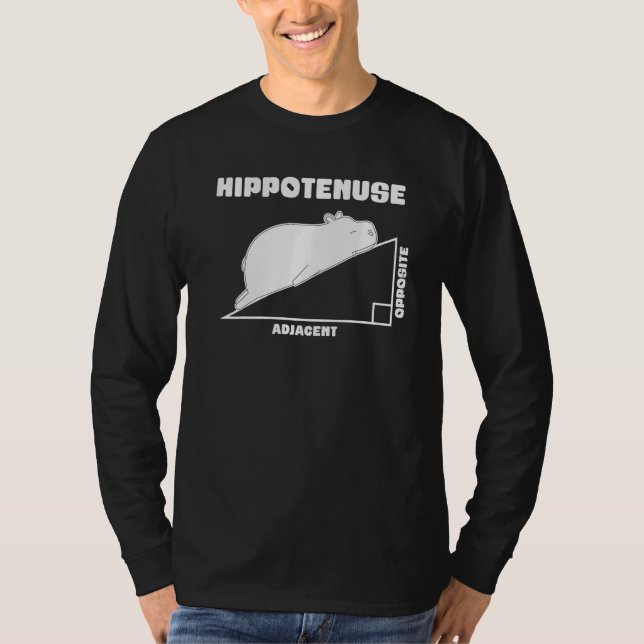 Mathematics Hippotenuse Hippo T-Shirt (Front)
