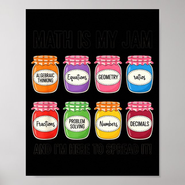Mathematics Math Is My Jam, Algebraic Thinking, Eq Poster (Front)