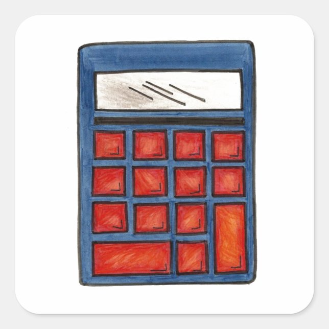 Mathematics Math Nerd School Calculator Stickers (Front)