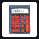 Mathematics Math Nerd School Calculator Stickers<br><div class="desc">Created from an original marker illustration,  featuring a calculator with red buttons.</div>