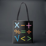 Mathematics Math Symbol Math  Tote Bag<br><div class="desc">Mathematics Math Symbol Math Tote Bag original design by Nisha Prabhu. Elevate your style and showcase your passion for mathematics with our eye-catching Mathematics Math Symbol Tote Bag! This versatile accessory is perfect for students, educators, or anyone who loves the beauty of symbols. Adorned with a dynamic array of mathematical...</div>