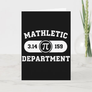 Mathematics Mathletic Department Pi 3.14 159 Card