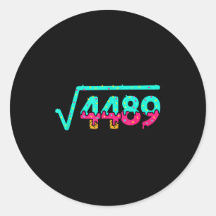 Mathematics Radical 4489, Playful Donut Numbers Ma Classic Round Sticker