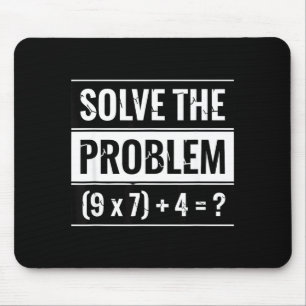 Mathematics Solve The Problem (9 X 7) + 4 = _ Math Mouse Pad