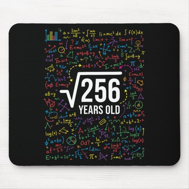 Mathematics Square Root 256 Years Old, Funny Math  Mouse Pad (Front)