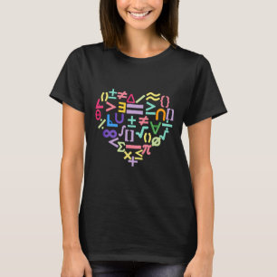 Mathematics Symbols Heart Fun Valentines Day Math T-Shirt