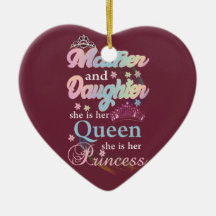 Mather and daughter she is her queen, ceramic tree decoration