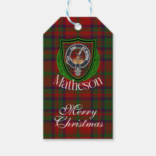 Matheson Scottish Clan Tartan & Crest Gift Tags