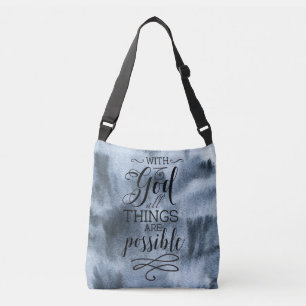 Mathew 19:23 Bible Scripture Quote Crossbody Bag