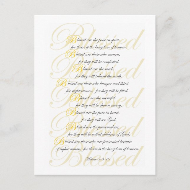 Mathew 5: 3-10 postcard (Front)