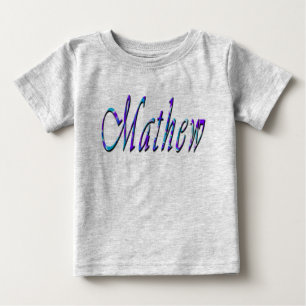 Mathew, Name, Logo, Baby's Grey T-shirt