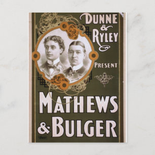 Mathews and Bulger Vintage Theatre Postcard