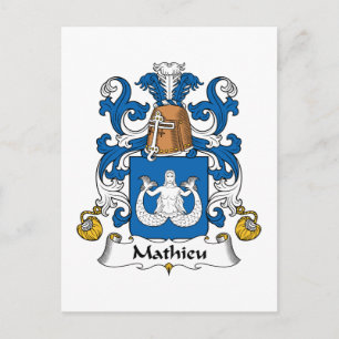 Mathieu Family Crest Postcard