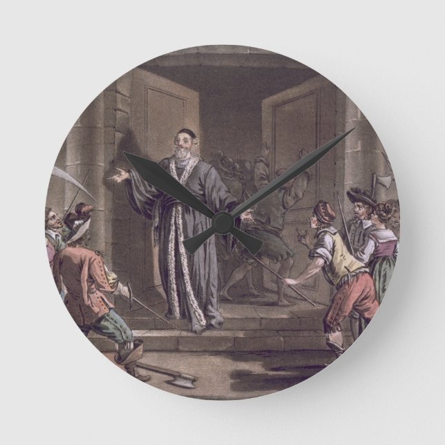 Mathieu Mole (1584-1656) harangued by the people, Round Clock (Front)