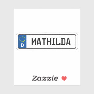 Mathilda German Car License Plate