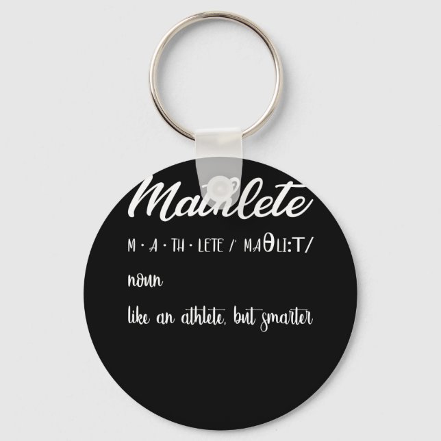 Mathlete Definition Math Nerd Geek Key Ring (Front)