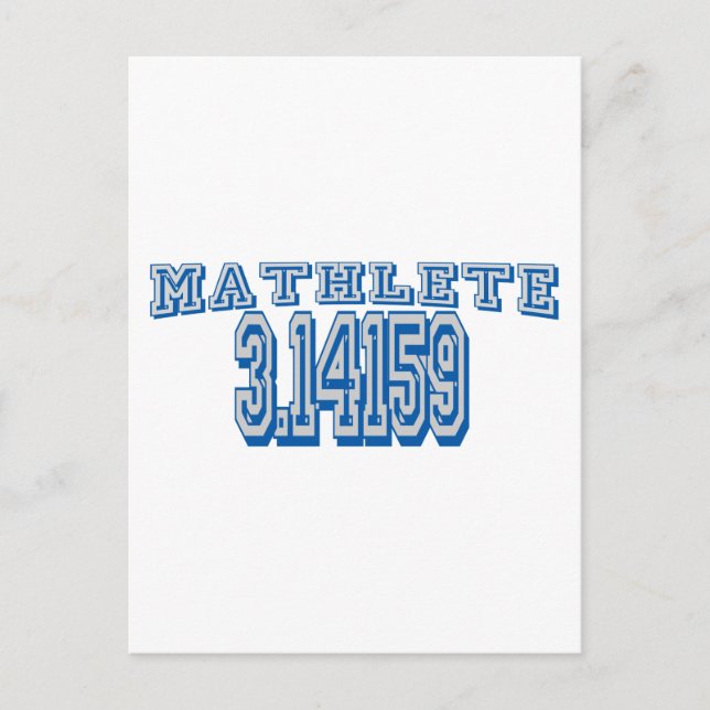 Mathlete Pi Postcard (Front)