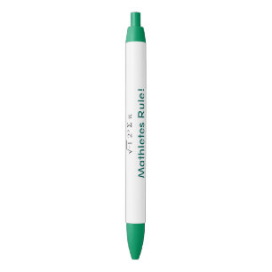Mathletes Rule i 8 sum pi I ate some pie Humourous Black Ink Pen