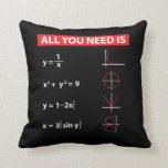 Maths Algebra Mathematics Teacher Gift Idea Cushion<br><div class="desc">All You Need Is Love Math. A nice Gift Idea for a mathematician Student and Math Teacher.</div>