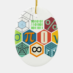 maths ceramic tree decoration