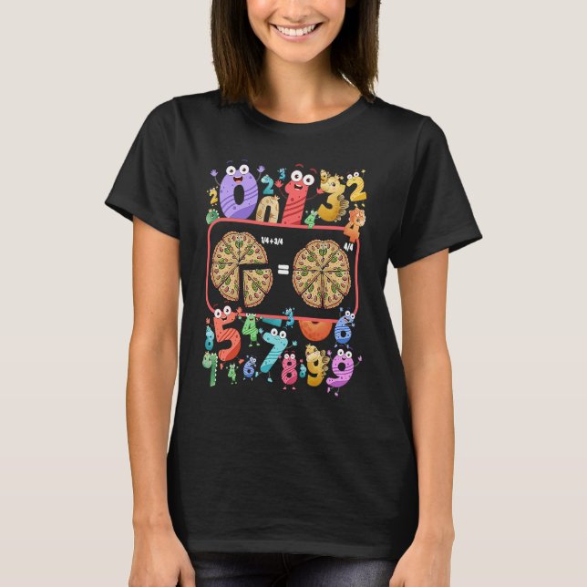 Maths Day Costume Idea For Kids & Pizza Numbers Fr T-Shirt (Front)