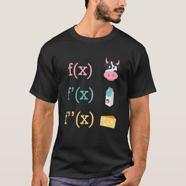 Maths Fun Cow Milk Cheese Derivation Infinity Calc T-Shirt (Front)