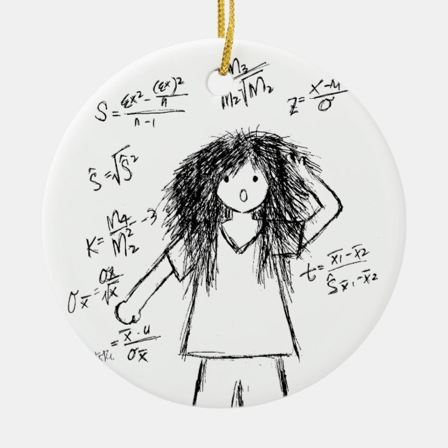 Maths Madness Ceramic Tree Decoration (Front)