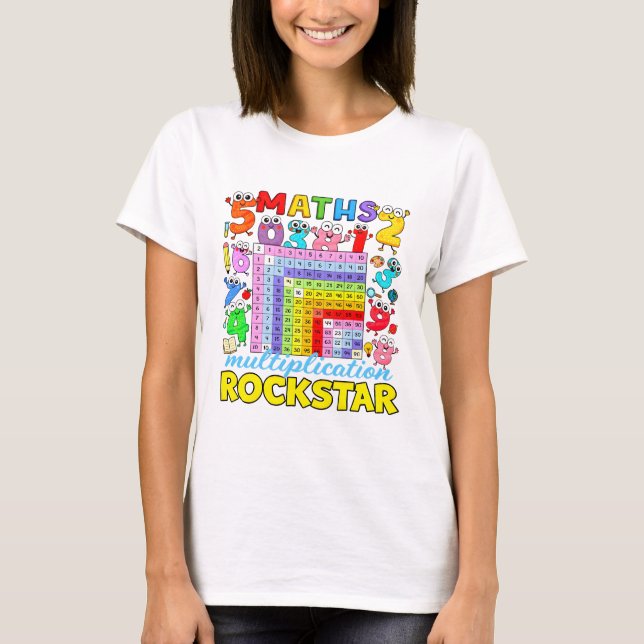 Maths Multiplication Rockstar Calculator T Shirt (Front)