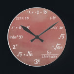 Maths Quiz Clock - Brown Medium<br><div class="desc">Brown colour variation for the nerdy Mathematics pop quiz clock.</div>