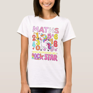 Maths Rockstar Colorful Numbers T Shirt