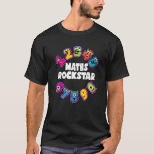Maths Rockstar Kids Cool Monster Numbers Maths T-Shirt
