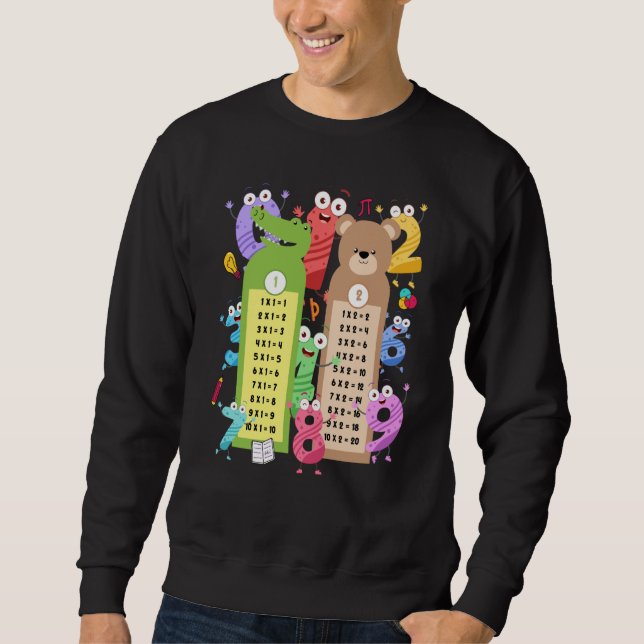 Maths Table Costume Idea For Kids & Teacher Number Sweatshirt (Front)