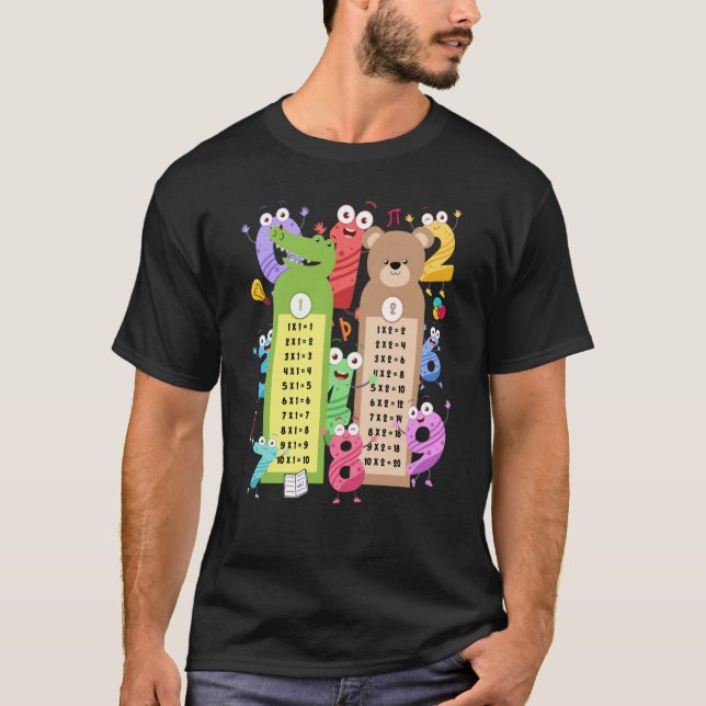 Maths Table Costume Idea For Kids & Teacher Number T-Shirt (Front)