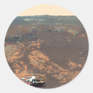 Matijevic Hill Panorama From Mars Rover Classic Round Sticker