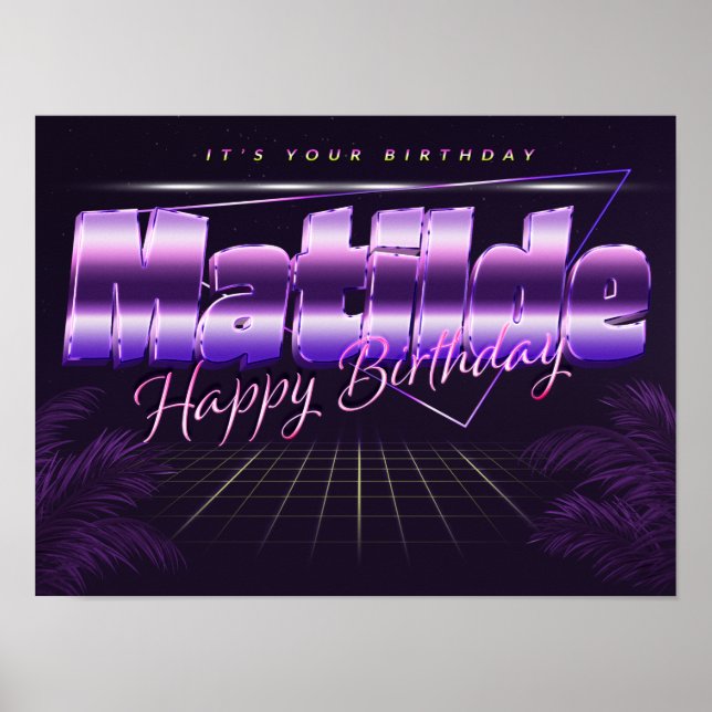 Matilde Name First Name pura retro poster Birthday (Front)