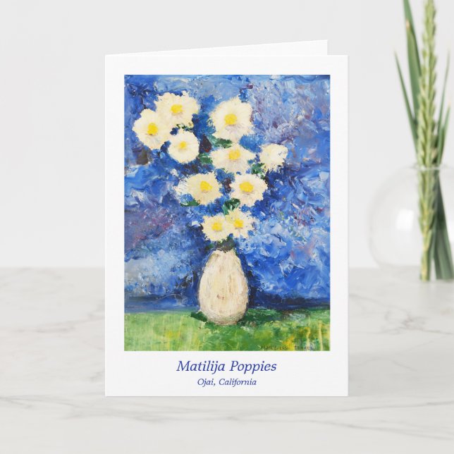 Matilija Poppies in Ojai CA, blank Note Card (Front)