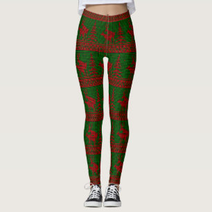 mating reindeer ugly christmas leggings