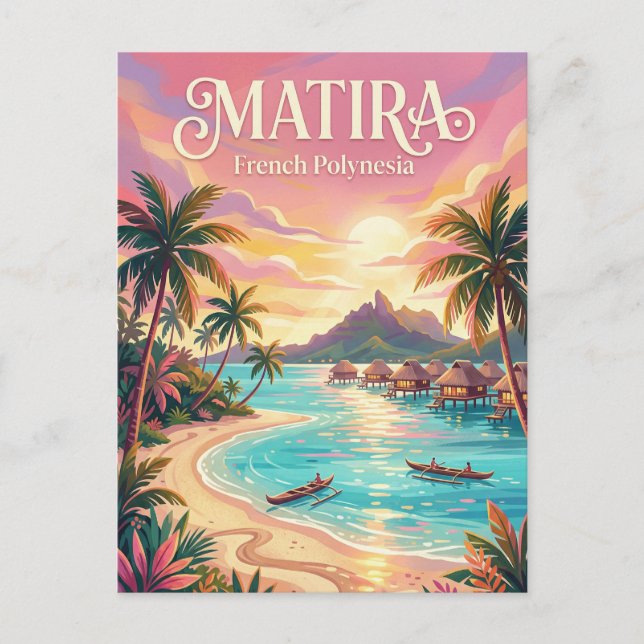 Matira Beach French Polynesia Postcard (Front)