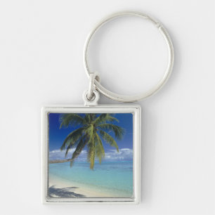 Matira Beach on the island of Bora Bora, Society Key Ring
