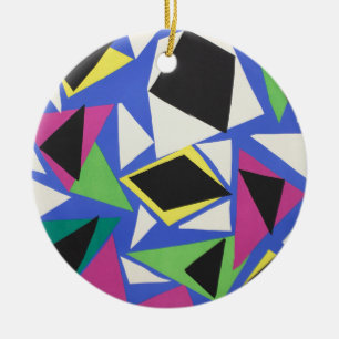 Matisse Abstract Geometric Blue Cut Out Art Ceramic Tree Decoration