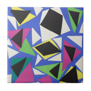 Matisse Abstract Geometric Blue Cut Out Art Tile