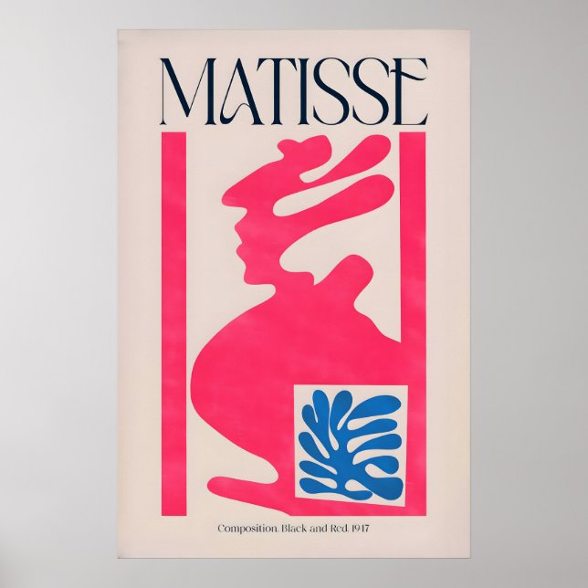 Matisse Art Print Composition Pink Blue Abstract (Front)